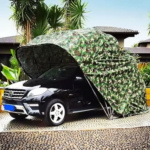 Asiwnshw Cochera hidráulica de Acero Inoxidable, toldo retráctil Plegable, Refugio de Garaje móvil semiautomático(18x8.2x7.6FT)