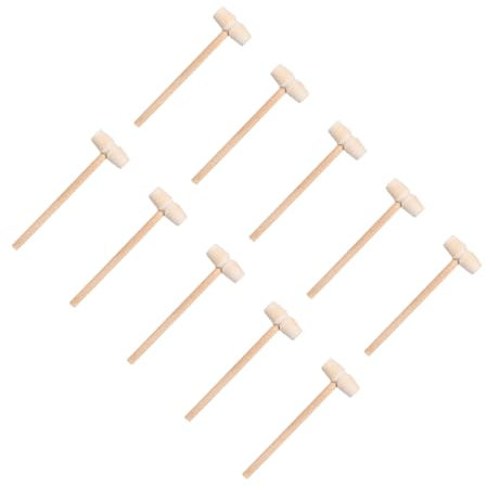 Mobestech 25stücke Mini Holzhammer Robuste Praktische Holz-mallets Für Kuchen Meeresfrüchte Und Bastelarbeiten Und Hobbyköche Oval Logfarben