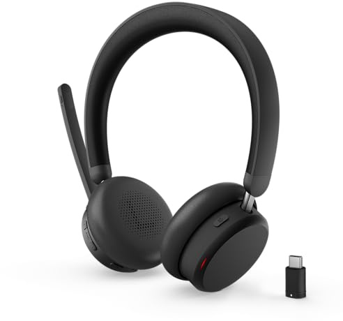 Lenovo 6550 - Headset - On-Ear - Bluetooth - kabellos - aktive Rauschunterdrückung - Schwarz - Zertifiziert für Microsoft Teams