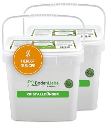 BodenLiebe RASENBLITZ Herbstdünger Satter Rasen jetzt & im Winter - Kristalldünger 20 kg 200-400 m2, ausgewogene Nährstoffmischung, löst sich restlos, ideale Herbstdüngung für widerstandsfähigen Rasen