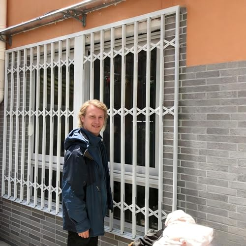Fenstergitter Einbruchschutz Ausziehbare Einbruchschutz Fenster Sicherheitsstangen für Zuhause, Sicherheitsstange für Horizontale Schiebefenster, Fenster Sicherheitsstangen(W32xH63in/80x160cm)
