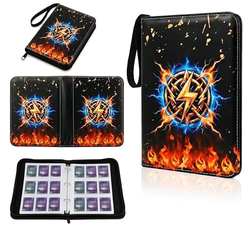 KORVORIA 9 Pocket Card Binder, 900 Portable Trading Card Album, Collectible Card Folder with Zip, Card Binder Holder with Zipper for Boys Girls Gifts