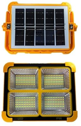 Projecteur LED Solaire Portable, Lumière D'inondation Rechargeable, Panneau Photovoltaïque D'extérieur, Lampe De Poche Secours, Étanche IP66 Garage de jardin(2500W)