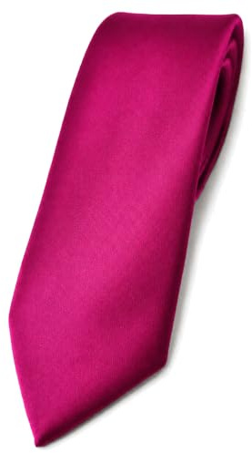 TigerTie schmale Satin-Krawatte unicolor, 150x6 cm, für Business, Hochzeit und Feier