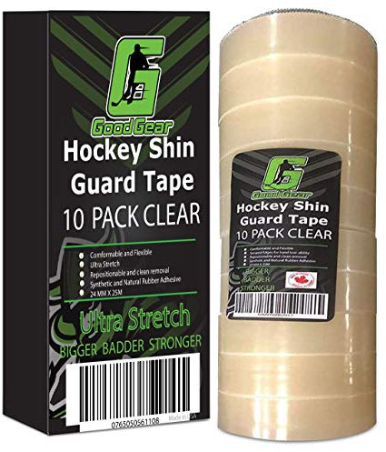 G Good Gear Transparentes Hockey-Tape Poly Sockenband Leicht dehnbar leicht zu reißen, 10 Stück SportsTape - Hergestellt in Nordamerika für Hockey