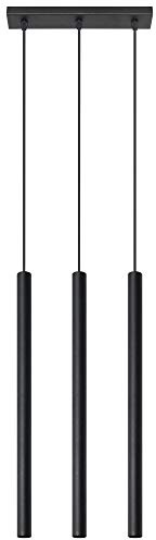 SOLLUX lighting Hängelampe Pendelleuchte Hängeleuchte Deckenlampe Lampe Decke Stahl 3 Flammig 30 x 5 x 94 cm Pastelo
