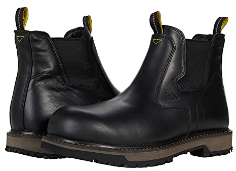 ACE Work Boots Firebrand, Men's Soft Toe (ST) Work Boots, Slip Resistant Water Resistant, Black, Size 9