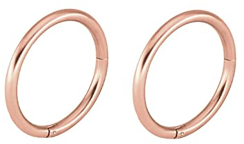 Homxi Rosegold Ohrring Damen Herren,1 Paar Einfache Rund 14MM Ohrringe Edelstahl Damen und Herren