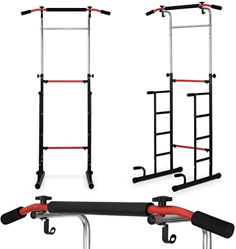 NEO SPORT Freistehende Klimmzugstange NS-301 für Klimmzug-Krafttrainingsübungen aus verstärktem Stahl höhenverstellbar 202-222 cm B 108 cm L 81 cm Belastung 100 kg