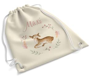 easyprint Turnbeutel | individuell selbst gestalten | personalisiert mit Foto & Text | Schulanfang | Einschulung | natur | Design Fawn | Geschenk