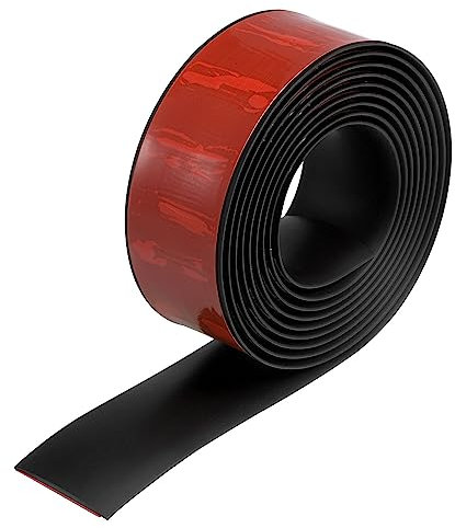 QUARKZMAN Abziehen und Aufkleben Boden Randbeschnitt Streifen 2 Breit PVC Laminate Boden Streifen Tür Flach Divider Streifen für Laminat Türöffnung Höhe Weniger Als 4mm/0.15 Schwarz 9.84Ft