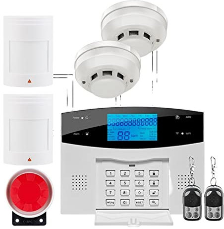 Sistema de alarma DIY de seguridad para el hogar, Sistema de alarma inteligente de TUYA WIFI Alarma antirrobo de alambre inalámbrico Gsm Sistema de alarma con sensor de movimiento de humo de seguridad