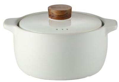 Olla para caldo Cazuela De Cerámica Blanca Simple Moderna, Estufa De Cerámica Eléctrica De Fuego Abierto, Cazuela De Gas, Olla for Estofado Y Sopa for El Hogar con Tapa Olla para sopa(15*21cm)