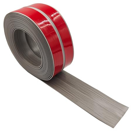 GELINTONG Flexible Skirting Board Roll - 30 x 30 mm (Length: 6 m,Gray wood grain) -Self Adhesive PVC Baseboard Wall Molding Trim - Skirting Boards Covers - PVC Angle Trim - Caulk and Trim Strips