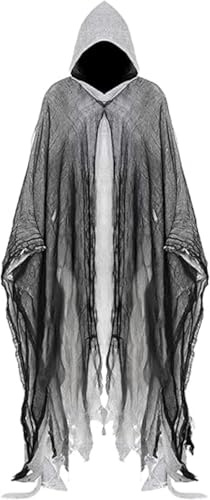 cutecool Halloween Geister Umhang Mit Kapuze 2025 Neu Halloween Umhang Erwachsene Sensenmann Kostüm Gruselige Aktivitäten Cosplay Kostüm Für Herren Damen