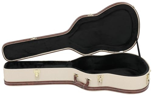 Ktaxon 39 Inch Acoustic Guitar Hard Case, Wood Classical Guitar Case Hard-Shell Gig Bag with Lock Latch Padding, Soft Lining & Accessory Compartment (Beige Grey)
