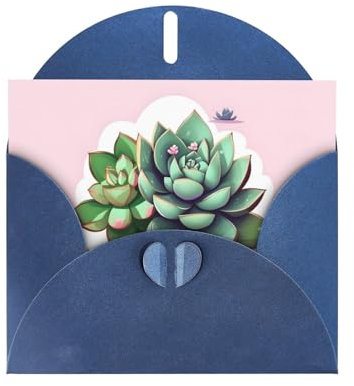 Blue YYHWHJDE Cartoon Sukkulenten Bild Grußkarte 15,2 x 10,2 cm mit doppelseitigem Perleffekt und umweltfreundlicher Tinte