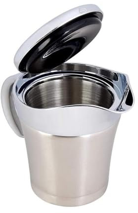 Salsera y platillo Salsera de acero inoxidable con aislamiento térmico, salsa de doble pared, olla for salsa, jarra for servir en restaurante, ideal for salsa, crema, natillas Jarra para Leche