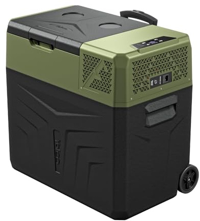 YOLCO BCX50 Green Kompressor Kühlbox 50L – Auto & Camping Kühlschrank 12V/24V & 230V, -20°C bis +20°C