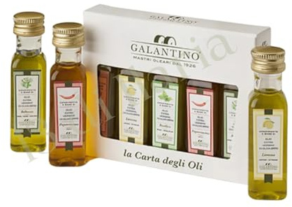 Coffret Dégustation 5x20 ml – Affiorato, Citron, Basilic, Piment | 5 mini bouteilles de 20 ml, idéales pour dégustation, cadeau et cuisine méditerranéenne