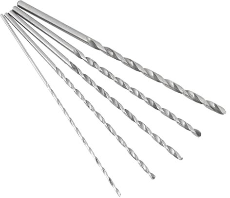 150mm Long Wood Drill Bits,5 PCS HSS Twist Drill Bit Set for Wood Metal Plastic,Auger Bit Kit for Woodwork Aluminum Alloy,High-Speed Steel Wood Drill Bits for Deep Drilling