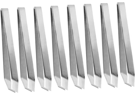 HAKIDZEL 8Pcs Stainless Steel Fish Bone Tweezers Precision Tongs for Seafood Preparation Ergonomic Design for Easy Handling Essential Kitchen Gadget for Home and Professional