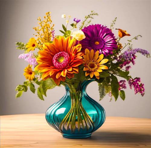 Puzzle Bouquet de vases à Fleurs pour Adultes 200 pièces, Artistique 28x28cm Puzzle de Bricolage pour Décoration de la Maison, Jeu éducatif Challenge Toy, Puzzles pour Adultes Enfants