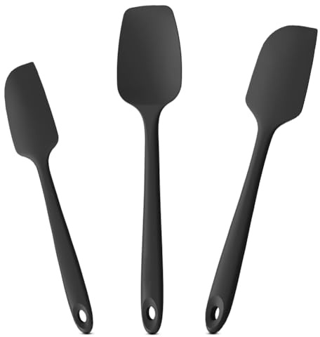 Set di 3 spatole in silicone, resistenti al calore fino a 315 °C, antiaderenti, utensili da cucina per cuocere, cucinare, mescolare e servire, pratici utensili da cucina in silicone per