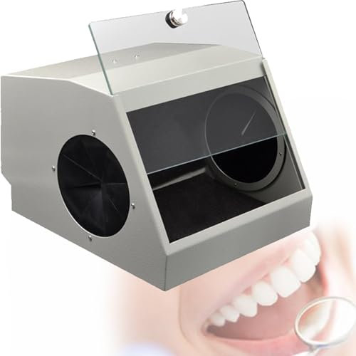 JXYQ Staubbox für Dentallabore, Vakuum-Staubabsauger mit Filtergerät, LED-Lichtquelle, Staub entweicht beim Sandstrahlen Nicht, reduziert Staubschäden für Ärzte