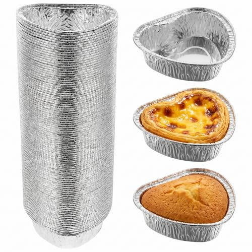 VALICLUD Tasses De Cuisson En Papier D’Aluminium Pour Pudding Et Cupcakes Moules Individuels 3.54 X 3.15 X 1.18 in Pour Fêtes Réunions Familiales Et Pâtisserie