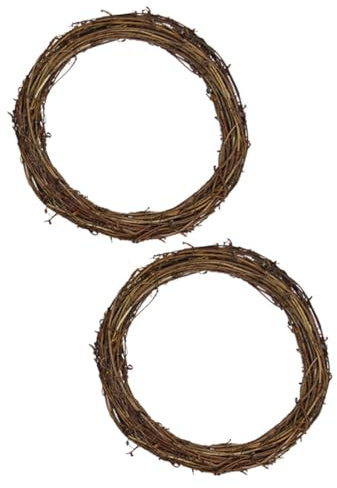 Zerodeko 2 Piezas Guirnaldas de Vid para Manualidades Navideñas Decoración Puerta DIY Base Rattan para Adornos Festivos