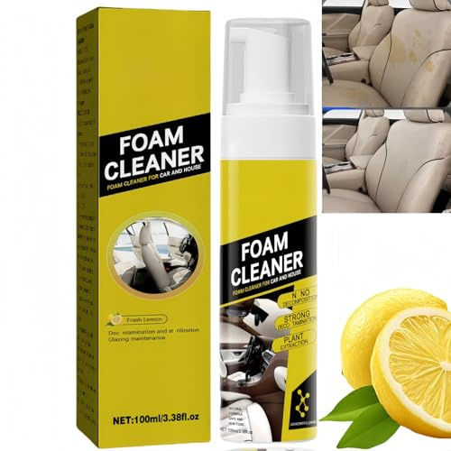 Car Care Automotive All-Purpose Interior Cleaner,Car Care Dashboard Shine,Car Upholstery Cleaner,Fresh Lemon Scented Interior Car Cleaner Spray,Easy to Use Car Interior Cleaning Spray,Removes Stains