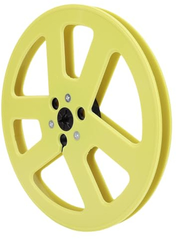 Zunate Carrete de Recogida Vacío de 1/4 7 Pulgadas, 6 Orificios, Universal, Abierto, con Brida NAB, ABS, para Grabación de Sonido, Repuesto de Máquina, Cubo Pequeño para Grabación (YELLOW)
