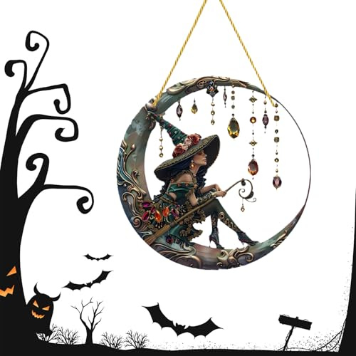de acrílico para ventana, luna de bruja, adorno de pared acrílico para ventana, balcón, dormitorio, sala de estar, estudio, tienda, patio