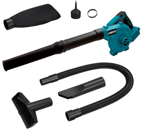 L1NXIXI Akku Laubbläser für Makita 18V, Luftgebläse mit bürstenlosem Motor | 18.000 U/min, Gebläse mit 6 Geschwindigkeiten, ideal für Garten, Rasenpflege, Schneeräumung (Ohne Akku)