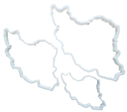Iran Country Map Outline Shape Cookie Cutter Dough Biscuit Pastry Fondant Sharp Stencil Atlas Iranian (Medium)