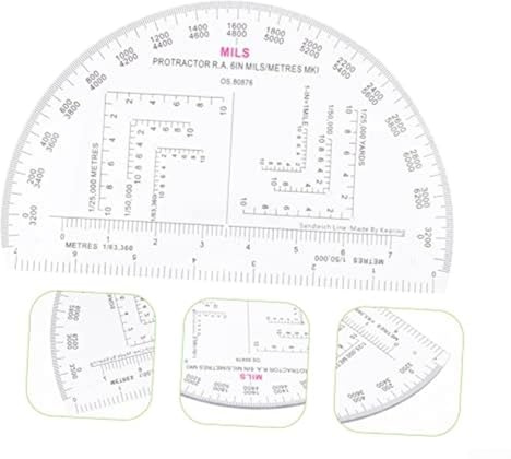 Yuanpgky Transportador cuadrado grafométrico para entrenamiento educativo con construcción acrílica de larga duración y escala integrada MP-1 para medición precisa del ángulo en