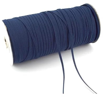 Cuerda elástica de goma de 20 metros (3 mm y 6 mm), cinta multiusos para coser y hacer accesorios de bricolaje.,Azul marino,3mm
