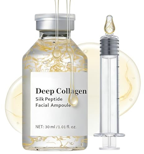 Deep Collagen Silk Peptide Facial Ampoule Face Lifting Serum, Anti-Aging Lifting Serum for Face,Skin Tightening & Firming,Korean anti-aging facial essence,72H Hydrating Formula,Stocking Stuffers