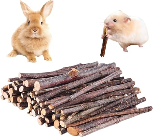 100g Apple Sticks Small Animals Molar Wood,Apple Wood Chewing Sticks,Small Animals Molar Hamster applewood chunks chew sticks,Apple Chew Sticks for Rabbits Chinchilla Guinea Pigs Parrot Hamster
