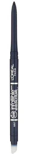 L'Oreal Paris Makeup Infallible Never Fail Original Mechanical Pencil Eyeliner with Built in Sharpener, Navy, 0.008 oz.