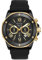 Bulova Men's Designer Chronograph Watch Rubber Strap - Water Resistant Black Gold Marine Star 98B278