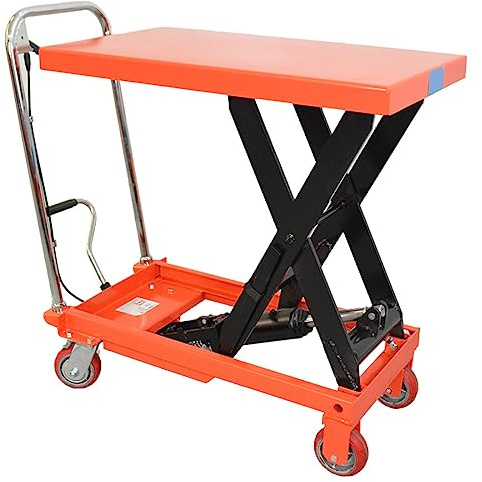 echoENG Carrello sollevatore con Piattaforma a Pantografo | Portata 500 kg | Altezza di sollevamento 900 mm | Dimensioni tavola 850x500 | Transpallet a forbice |MA SL CP50