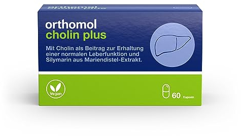 Orthomol Cholin Plus - zur Erhaltung einer normalen Leberfunktion - mit Silymarin aus Mariendistel-Extrakt - 60 Kapseln à 30 x Tagesportionen