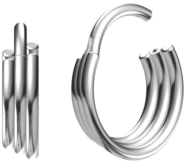 NewkeepsR 2PCS-1.2mm avec diamètre 8mm /10mm G23 Titane Empilé Clicker Septum Anneau Daith Piercing-Diameter 8mm/10mm