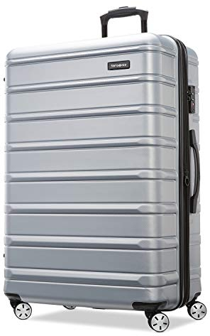 Samsonite Omni 2 Global Carry-On Spinner Luggage - Compact Size For International Travel - Airline-Approved - Features Expandable Polycarbonate Shell, 360° Wheels, USB Power Hub - Silver
