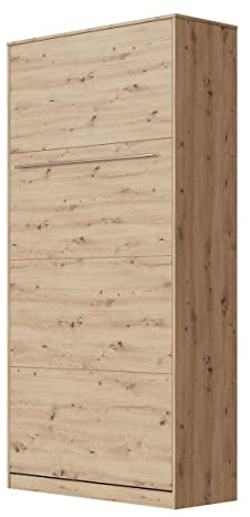SMARTSäng, skåpsäng, standard, 90 x 200, 120 x 200, 140 x 200, 160 x 200, sängskåp, väggsäng, vild ek 90 vertikal