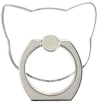 Cell Phone Ring Holder, 360 Degree Rotation and 180 Degree Flip Transparent Finger Ring Stand (cat Head Transparent)