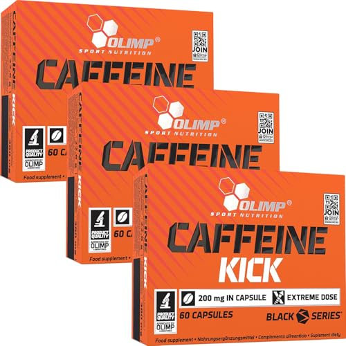 CAFFEINE KICK | Energiepillen | Bekämpft Müdigkeit | Bessere Stimmung | Unterstützt die Fettverbrennung Wachheit und Erwachen (180 Kapseln)