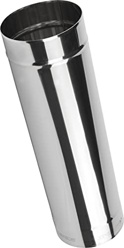 Kolor Edelstahl Rauchrohr Kaminaufsatz Ofenknie Ofenrohr Abgasrohre Rosette Regenhut Rohr Bogen T-Stück Kaminhaube Grundplatte (DN 150 mm, Rohr 500 mm)